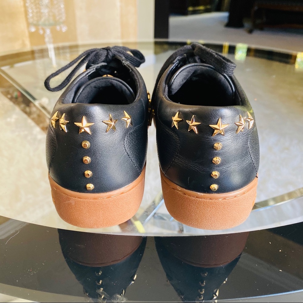 NWT Michael Kors Gold Star Stud Leather Sneakers - Picture 6 of 8